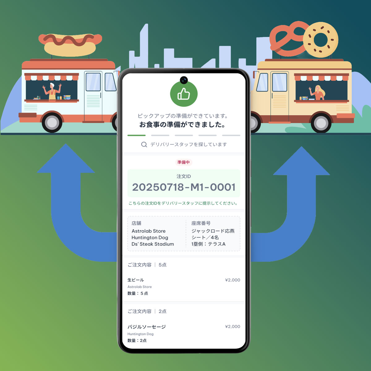 QRからの注文と受取